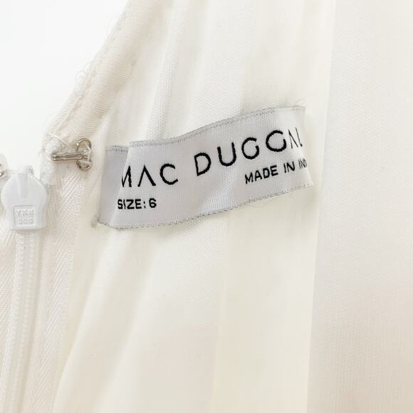 MAC DUGGAL Dress Size 6 Evening Gown Sequin Beaded Creamy White One Shoulder - Picture 7 of 7